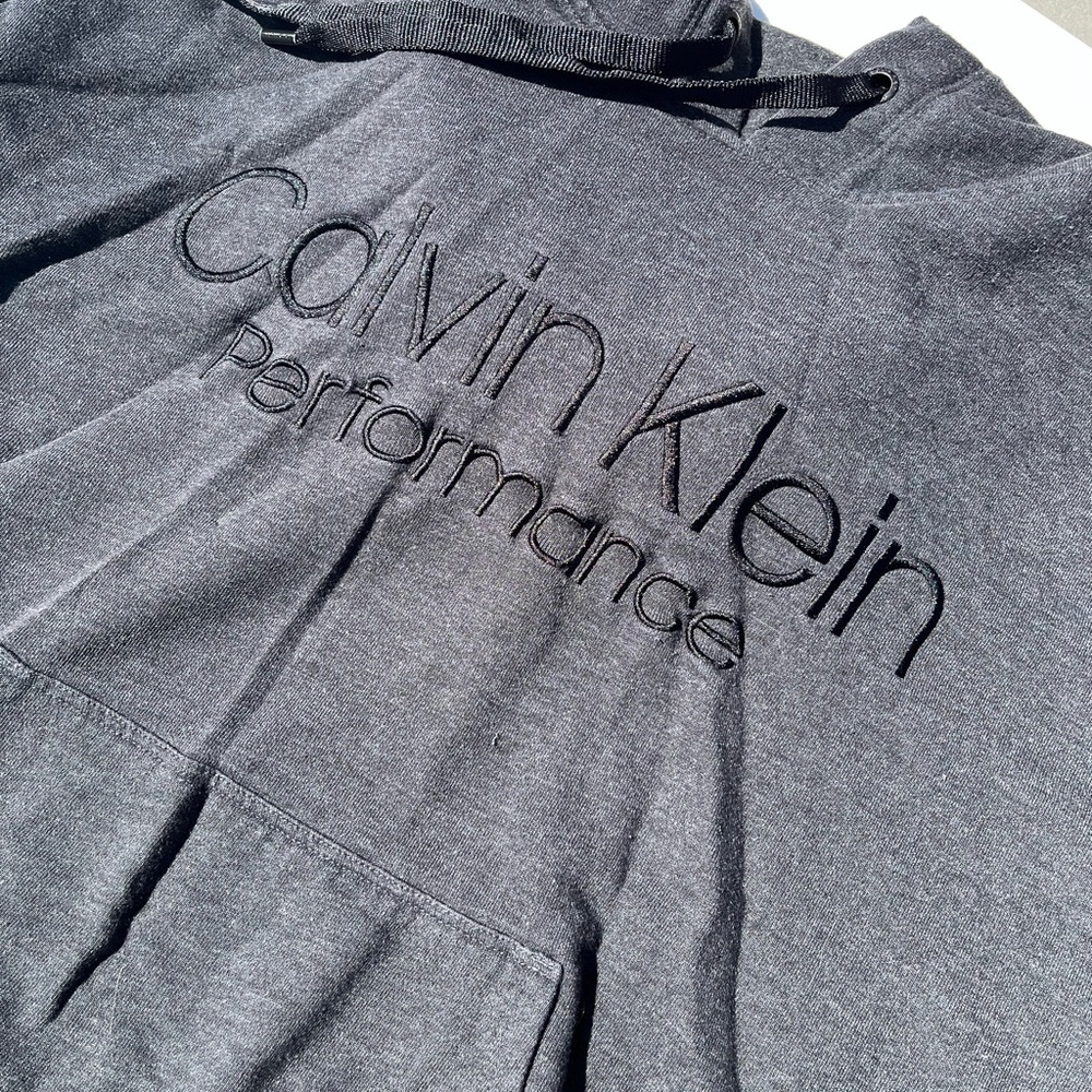 Calvin Klein Men's Black hoodie Sweatshirt with Embroidered Logo
